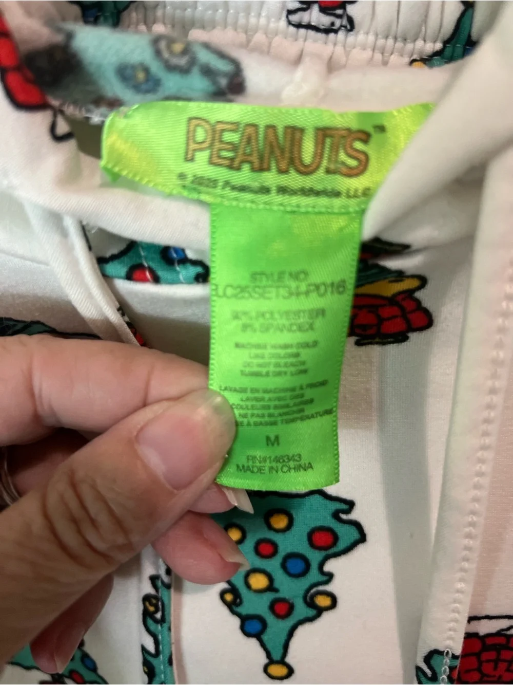 Peanuts Two Piece Christmas Hooded Pajama Set